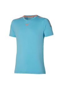 Koszulka do biegania męska Mizuno Shadow Tee. Kolor: niebieski #1