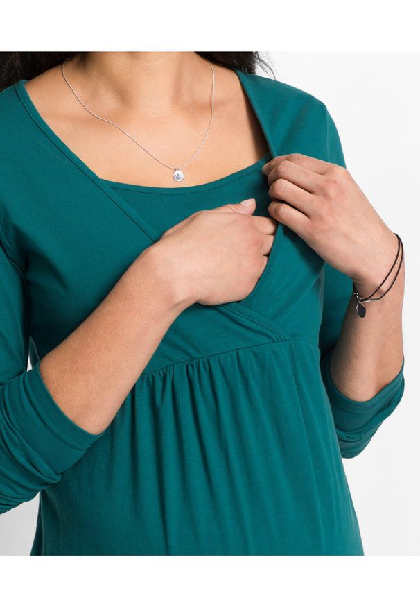 bonprix - Shirt ciążowy i do karmienia. Kolekcja: moda ciążowa. Kolor: niebieski. Materiał: materiał