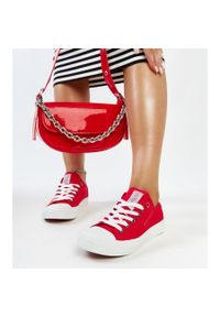 Czerwone damskie trampki Cross Jeans. Nosek buta: okrągły. Kolor: czerwony. Materiał: guma. Styl: elegancki #4