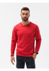 Ombre Clothing - Bluza męska bez kaptura B1153 - czerwona - XXL. Typ kołnierza: bez kaptura. Kolor: czerwony. Materiał: jeans, bawełna, poliester. Styl: klasyczny, elegancki #5