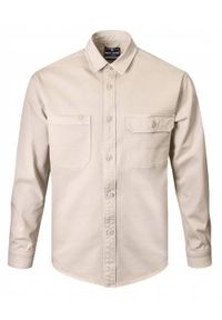 Lekka Kurtka o Kroju Koszuli Wierzchniej - Pako Jeans - Beżowa. Kolor: brązowy, beżowy, wielokolorowy. Materiał: tkanina, elastan, bawełna. Sezon: wiosna, jesień #1