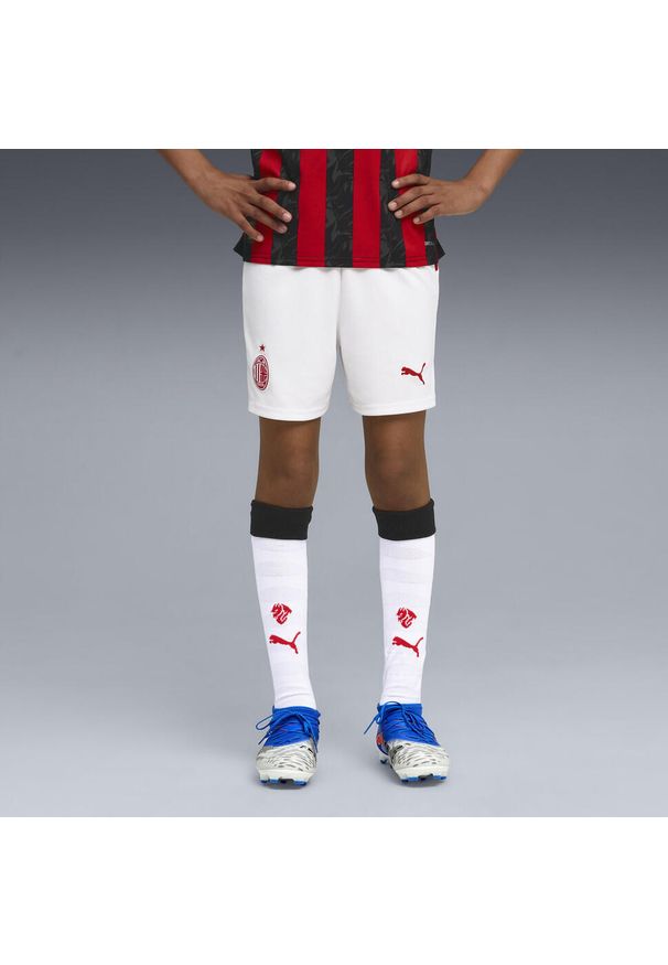 Puma - Młodzieżowe szorty AC Milan 25/26 PUMA White. Kolor: biały. Materiał: tkanina. Sport: piłka nożna