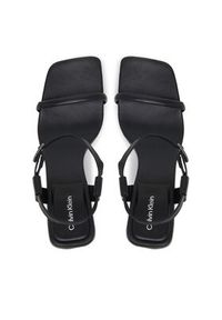Calvin Klein Sandały Block Heel Sandal 75 Lth HW0HW02650 Czarny. Kolor: czarny. Materiał: skóra
