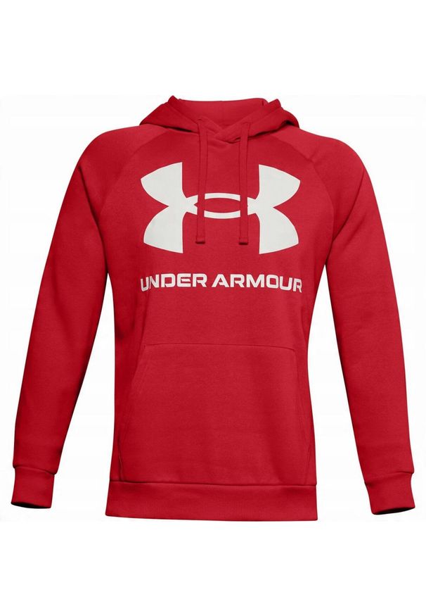 Under Armour - Męska Polarowa Bluza Treningowa Rival Big Logo. Kolor: czerwony, biały, wielokolorowy. Materiał: polar