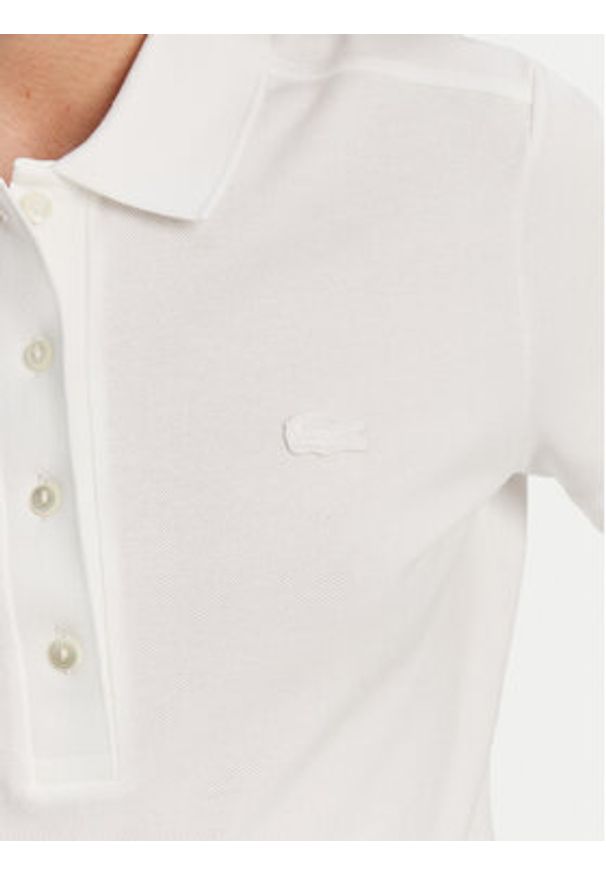 Lacoste Polo PF5462 Biały Slim Fit. Typ kołnierza: polo. Kolor: biały. Materiał: bawełna