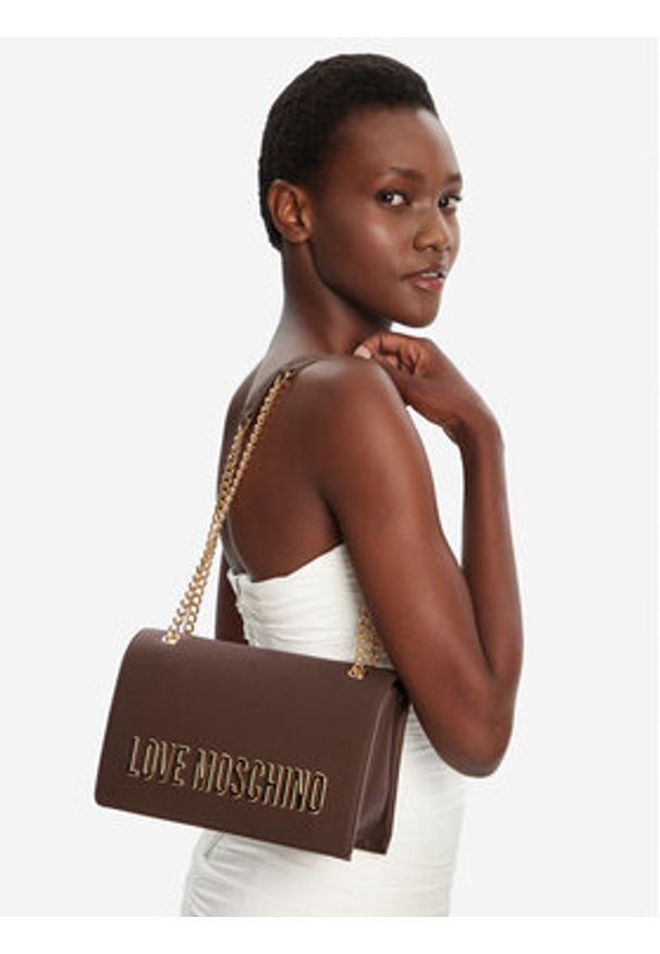 Love Moschino - LOVE MOSCHINO Torebka JC4192PP1NKD0301 Brązowy. Kolor: brązowy. Materiał: skórzane
