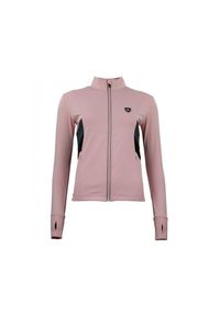 PEAK MOUNTAIN - Damska koszulka typu 1st skin z zamkiem błyskawicznym Peak Mountain. Kolor: różowy. Sport: turystyka piesza #1