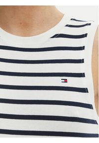 TOMMY HILFIGER - Tommy Hilfiger Top WW0WW47806 Écru Slim Fit. Kolor: kremowy. Materiał: bawełna #2