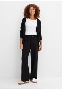 bonprix - Spodnie sportowe z mieszanki bawełny. Kolor: czarny. Materiał: bawełna. Styl: sportowy #2