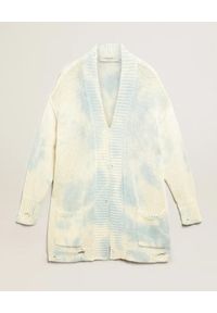GOLDEN GOOSE - Kardigan wykończony wzorem Tie Dye. Kolor: biały. Materiał: bawełna, dzianina, prążkowany #4