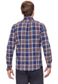 Wrangler - KOSZULA WRANGLER LS 1PKT SHIRT BLUE DEPTHS W5760OPJY. Wzór: kratka #8