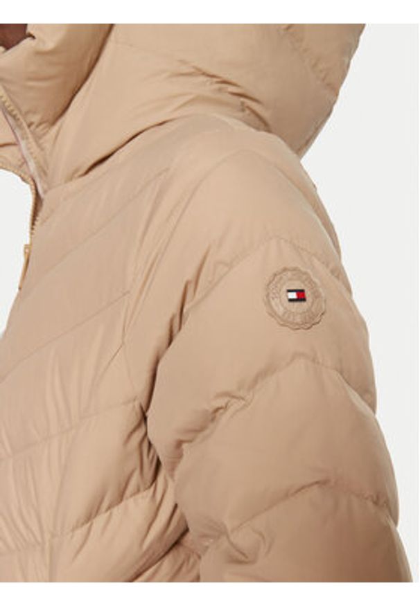 TOMMY HILFIGER - Tommy Hilfiger Kurtka puchowa Chevron WW0WW42622 Beżowy Regular Fit. Kolor: beżowy. Materiał: syntetyk
