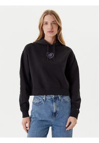 Tommy Jeans Bluza Heart DW0DW21408 Czarny Relaxed Fit. Kolor: czarny. Materiał: bawełna