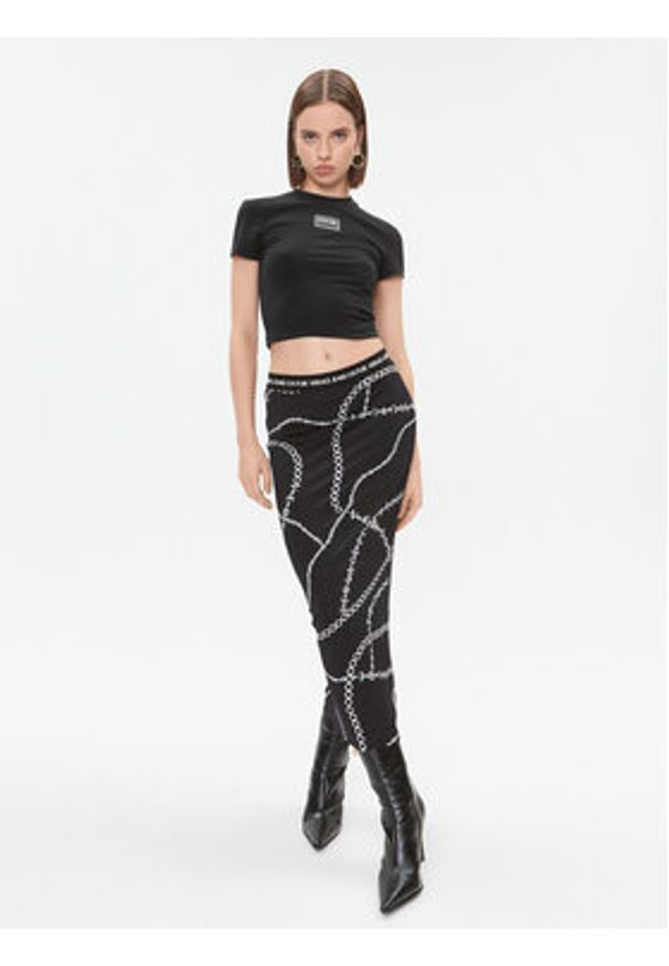 Versace Jeans Couture Spódnica ołówkowa 75HAE8A6 Czarny Slim Fit. Kolor: czarny. Materiał: wiskoza