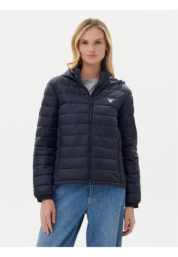 Guess Jeans Kurtka przejściowa W5RL99 WHAB2 Granatowy Regular Fit. Kolor: niebieski. Materiał: syntetyk