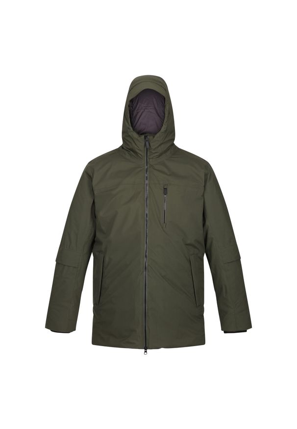 Regatta - Męska Kurtka Zimowa Ocieplana Przeciwdeszczowa Yewbank II. Kolor: zielony. Sezon: zima. Sport: turystyka piesza
