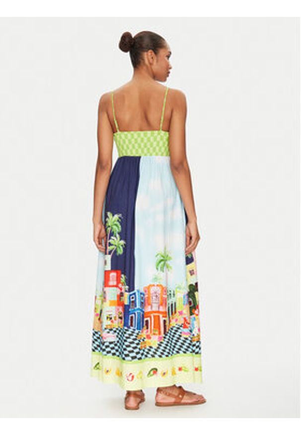 Seafolly Sukienka letnia Cuba 55439-DR Kolorowy Relaxed Fit. Materiał: len, wiskoza. Wzór: kolorowy. Sezon: lato