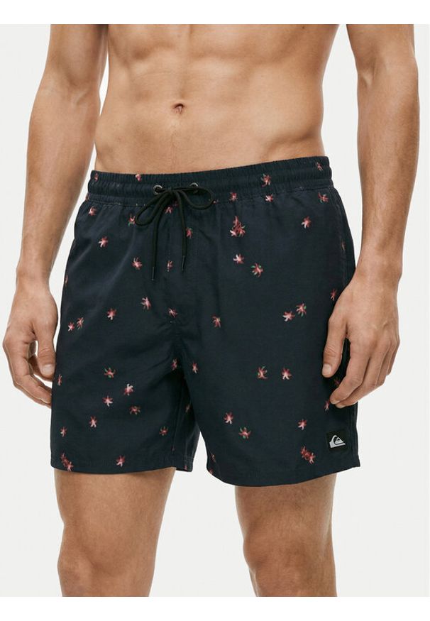 Quiksilver Szorty kąpielowe Everyday Printed Volley 15 EQYJV04219 Czarny Regular Fit. Kolor: czarny. Materiał: syntetyk