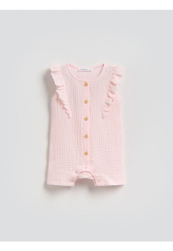 Reserved - Muślinowy kombinezon - pastelowy róż. Kolor: różowy