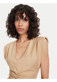 ACCESS FASHION Sukienka koktajlowa 63-3409-162 Beżowy Regular Fit. Kolor: beżowy. Materiał: syntetyk. Styl: wizytowy #5