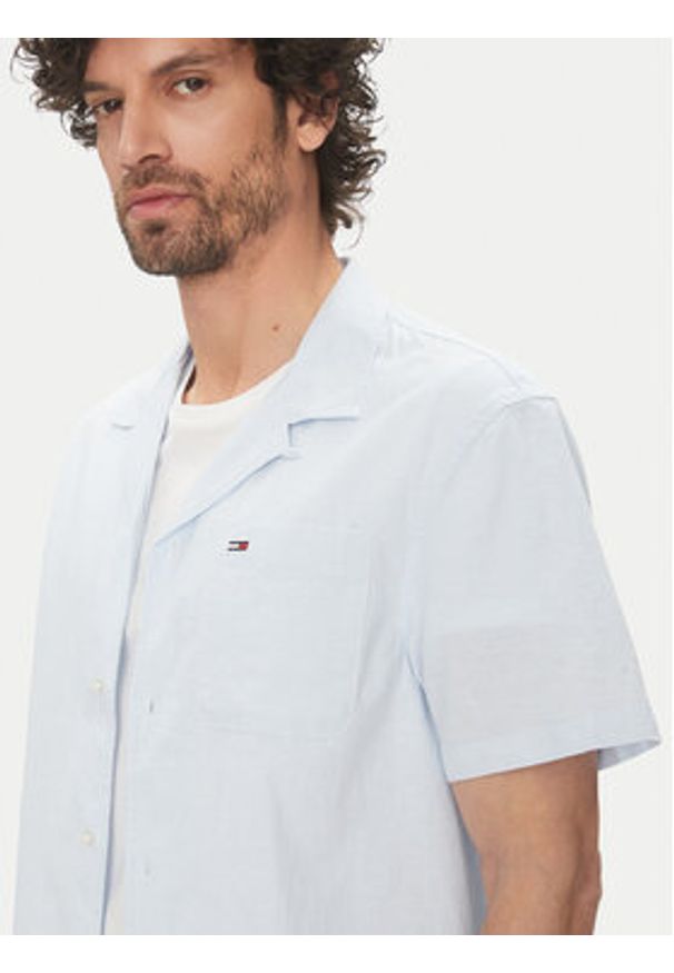 Tommy Jeans Koszula DM0DM20895 Błękitny Regular Fit. Kolor: niebieski. Materiał: bawełna