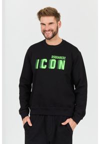 DSQUARED2 Czarna męska bluza Icon Blur Cool Fit Crewneck, Rozmiar XL. Kolor: czarny