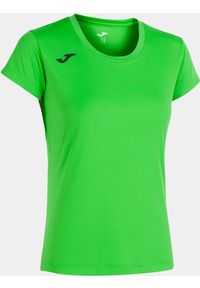 Koszulka do biegania damska Joma Record II z krótkim rękawem. Kolor: wielokolorowy, zielony, niebieski. Długość rękawa: krótki rękaw. Długość: krótkie
