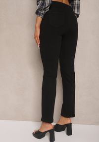 Renee - Czarne Skinny Jeansy z Bawełną High Waist Lorie. Okazja: na co dzień. Stan: podwyższony. Kolor: czarny. Styl: wizytowy, elegancki, casual #5