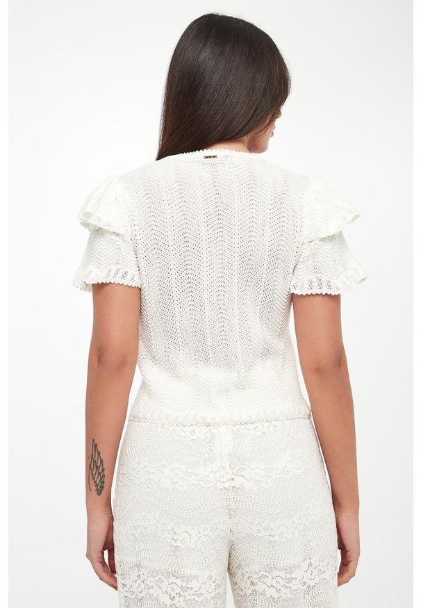Twinset Milano - Bluzka damska koronkowa TWINSET. Materiał: koronka