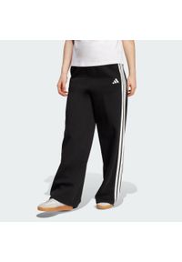 Adidas - Spodnie adidas 3-Stripes Fleece Wide. Kolor: czarny