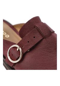 Klapki damskie Armodo, skórzana cholewka naturalna wsuwana konstrukcja z subtelną klamrą odkryta pięta niski stabilny obcas wygodne codzienne wykończ. Okazja: na co dzień. Kolor: fioletowy. Materiał: skóra. Obcas: na obcasie. Styl: casual. Wysokość obcasa: niski #4