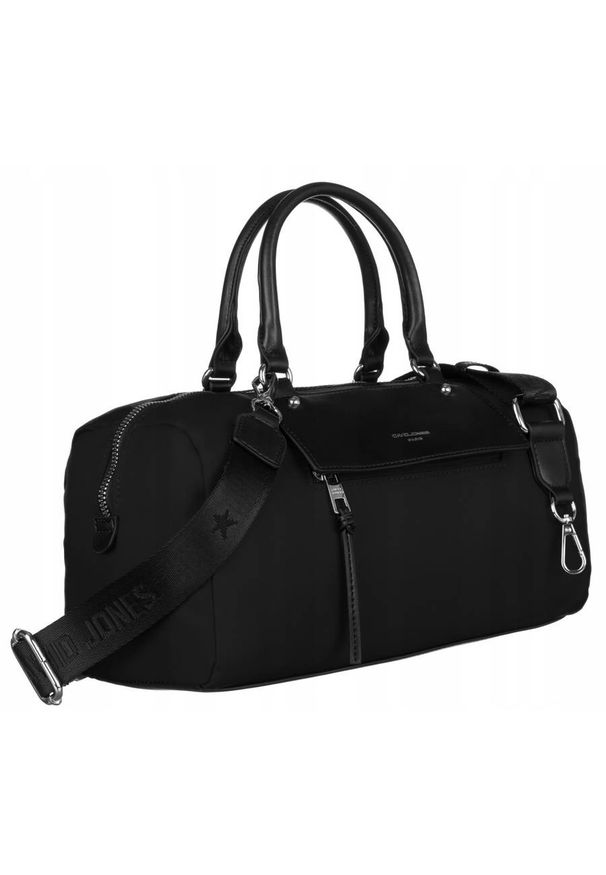 DAVID JONES - Bagietka czarna David Jones [DH] 6702-6. Kolor: czarny. Wzór: aplikacja, gładki