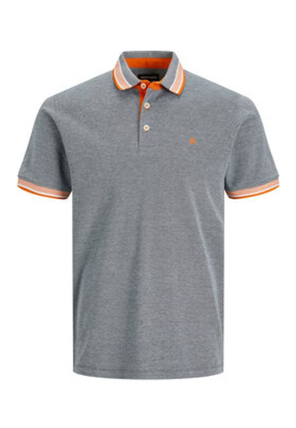 Jack & Jones - Jack&Jones Polo Paulos 12136668 Szary Slim Fit. Typ kołnierza: polo. Kolor: szary. Materiał: bawełna