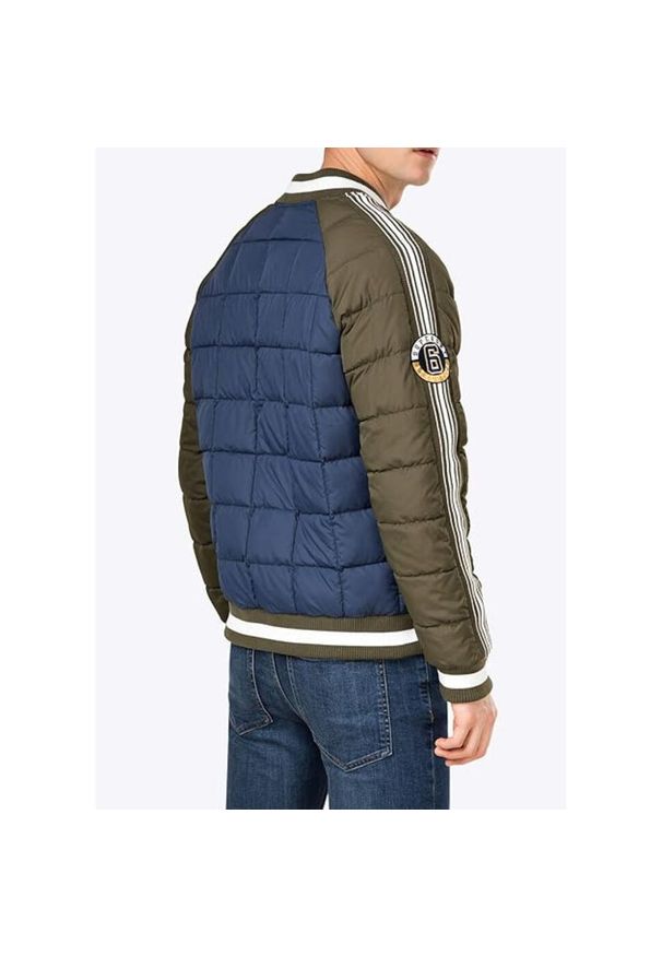 Kurtka sportowa męska Superdry Kyan Box Quilt Bomber. Kolor: niebieski. Materiał: poliester. Sport: turystyka piesza