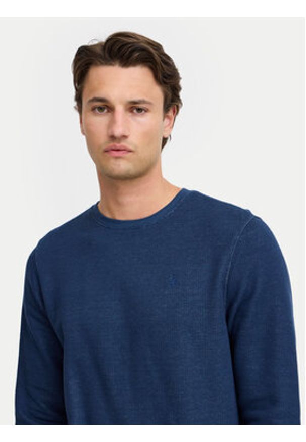 Blend Sweter 20718070 Granatowy Regular Fit. Kolor: niebieski. Materiał: bawełna