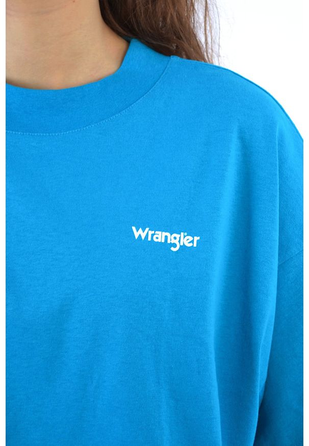 Wrangler - WRANGLER 90s TEE MĘSKI T-SHIRT KOSZULKA LOGO CARRIBEAN SEA W7Q4GFB13 112132083