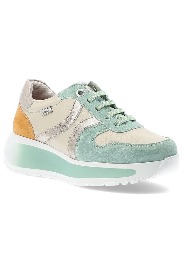 Zielone Sneakersy Callaghan Modne Obuwie Damskie Na Platformie. Kolor: zielony. Materiał: zamsz, skóra. Szerokość cholewki: normalna. Obcas: na platformie. Styl: elegancki