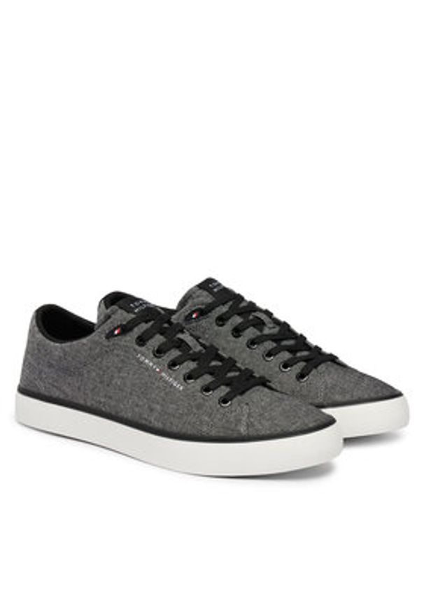 TOMMY HILFIGER - Tommy Hilfiger Tenisówki Th Hi Vulc Core Low Chambray FM0FM05818 Szary. Kolor: szary. Materiał: materiał