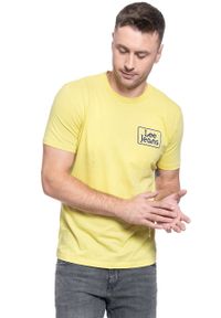 Lee - MĘSKI T-SHIRT LEE LEE JEANS TEE SUNBURST REGULAR FIT L65LFENN. Kolor: żółty. Materiał: jeans #7