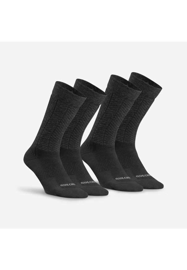 quechua - Skarpety turystyczne Quechua SH500 Mid. Kolor: czarny. Materiał: poliamid, elastan, akryl, wełna. Sport: turystyka piesza