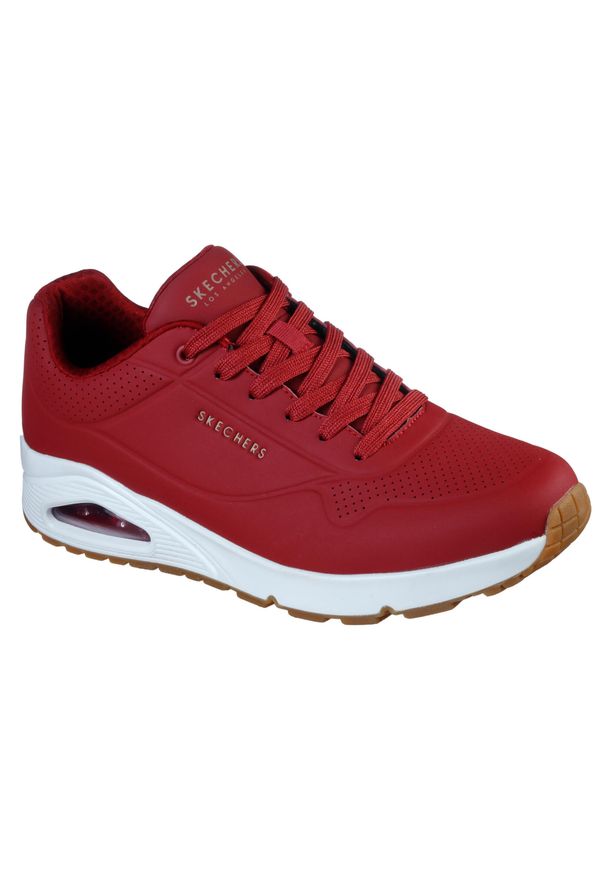 skechers - Buty do chodzenia męskie Skechers Unostand ON Air. Zapięcie: sznurówki. Kolor: czerwony. Materiał: tkanina, materiał, syntetyk, guma. Szerokość cholewki: normalna. Sport: turystyka piesza