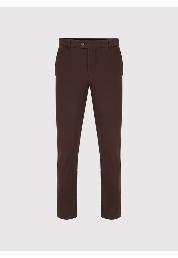 Pako Lorente - PAKO LORENTE - Brązowe spodnie chino z bawełną. Kolor: brązowy. Materiał: bawełna. Wzór: gładki. Sezon: zima, jesień. Styl: klasyczny