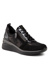 Sneakersy Remonte D2401-02 Schwarz Kombi. Kolor: czarny. Materiał: skóra