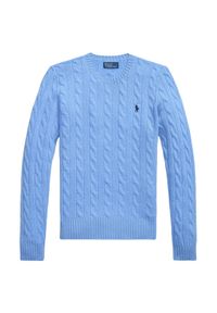 Polo Ralph Lauren Sweter 211971865004 Niebieski Slim Fit. Typ kołnierza: polo. Kolor: niebieski. Materiał: wełna