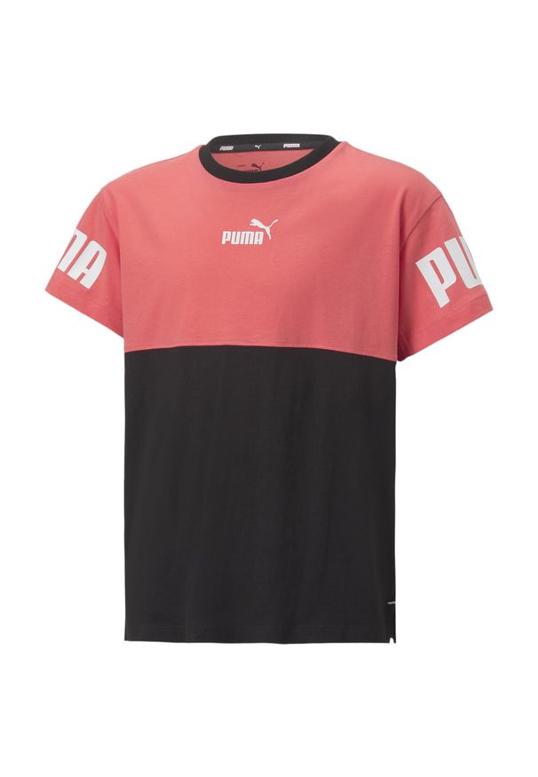 Koszulka dla dziewczynki Puma Power Colorblock G. Kolor: wielokolorowy, czarny, różowy. Sport: joga i pilates