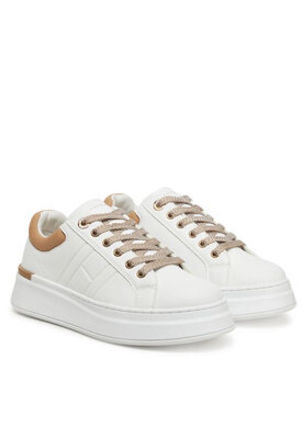 TOMMY HILFIGER - Tommy Hilfiger Sneakersy Low Cut Lace-Up T3A9-33751-1355 S Biały. Kolor: biały. Materiał: skóra ekologiczna, skóra