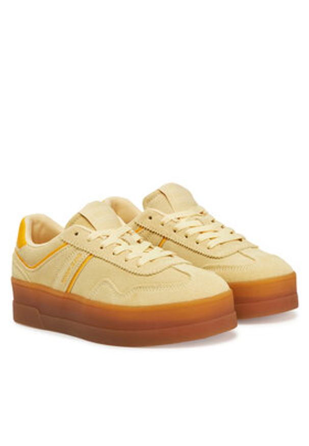 Tommy Jeans Sneakersy The Greenwich Flatform Suede EN0EN02734 Żółty. Kolor: żółty. Materiał: skóra, zamsz