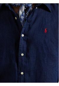 Polo Ralph Lauren Koszula 710968915007 Granatowy Slim Fit. Typ kołnierza: polo. Kolor: niebieski. Materiał: len #6