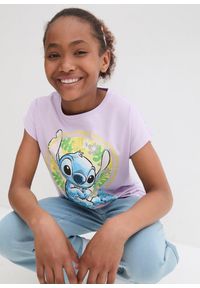 bonprix - Shirt dziewczęcy Disney Stitch. Kolor: fioletowy. Materiał: bawełna. Wzór: motyw z bajki #3