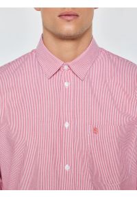 Big-Star - Koszula męska w prążek czerwona Cosiser 603. Okazja: na co dzień. Typ kołnierza: kołnierzyk klasyczny. Kolor: czerwony. Materiał: bawełna, jeans. Wzór: prążki. Styl: casual, elegancki, klasyczny #5